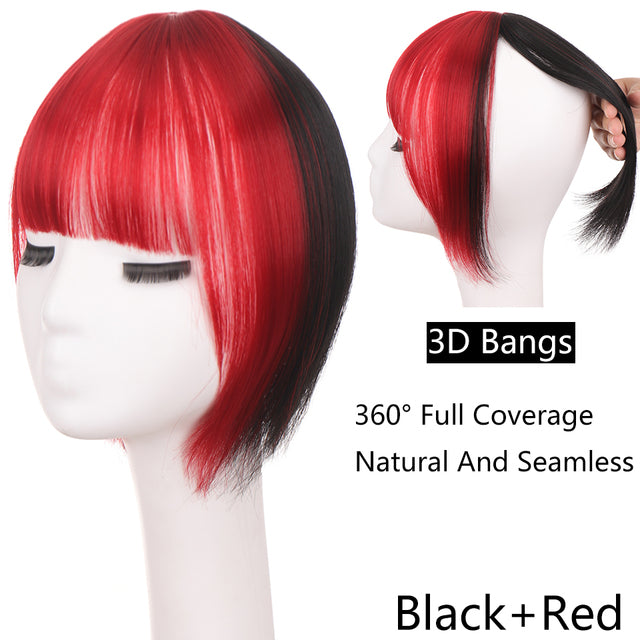 LUPU Synthetic Hair, Women&#39;s Bangs, Short Hair Clips, Natural Black, Solid Color