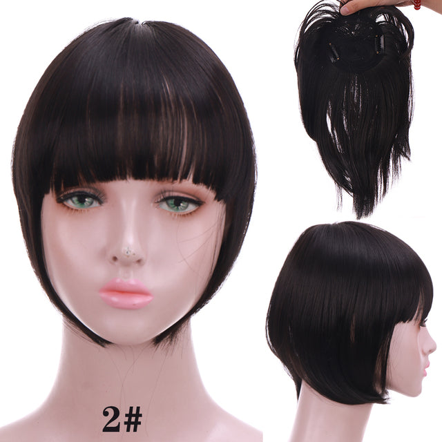 LUPU Synthetic Hair, Women&#39;s Bangs, Short Hair Clips, Natural Black, Solid Color