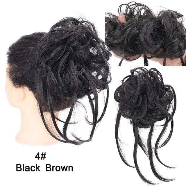 LUPU Synthetic Hair Bun Chignon Messy Curly Hair