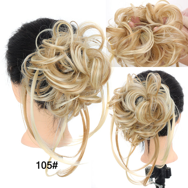 LUPU Synthetic Hair Bun Chignon Messy Curly Hair