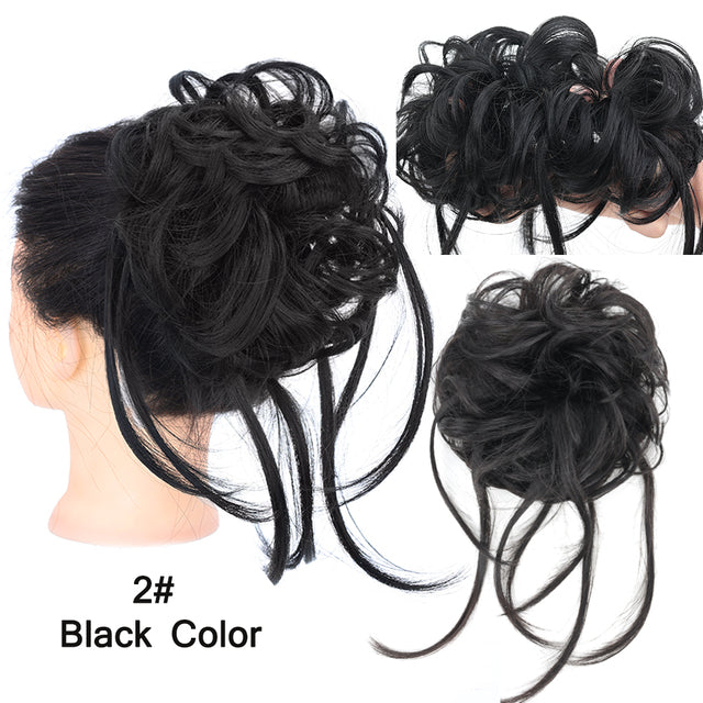 LUPU Synthetic Hair Bun Chignon Messy Curly Hair