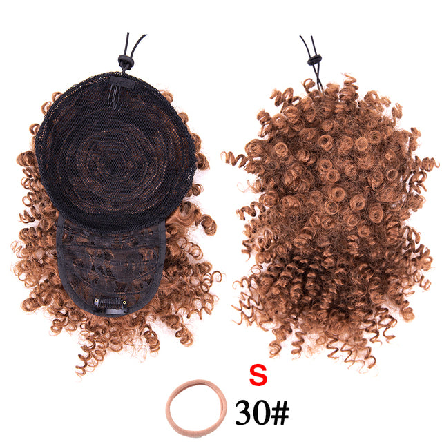 Leeons Synthetic New Curly Bangs Afro Drawstring Ponytail 11Color Kinky Curly Hair Bangs Hair Extension Clip On Front Hairpieces