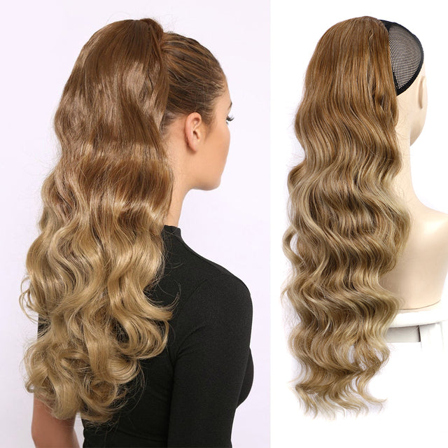 Vigorous Synthetic Long Body Wavy Drawstring Ponytail