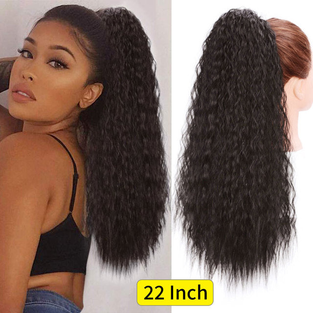 Vigorous Synthetic Long Body Wavy Drawstring Ponytail