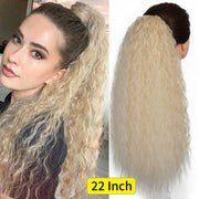 Vigorous Synthetic Long Body Wavy Drawstring Ponytail