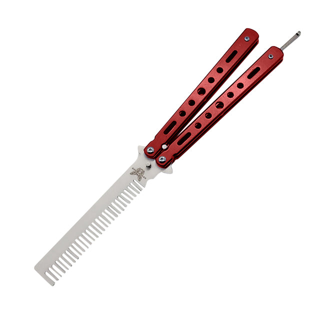 Foldable Comb Stainless Steel Practice Training Butterfly Knife Comb