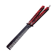 Foldable Comb Stainless Steel Practice Training Butterfly Knife Comb