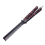 Foldable Comb Stainless Steel Practice Training Butterfly Knife Comb