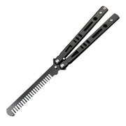 Foldable Comb Stainless Steel Practice Training Butterfly Knife Comb