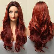 GEMMA Red Brown Copper Ginger Long Straight Synthetic Wigs