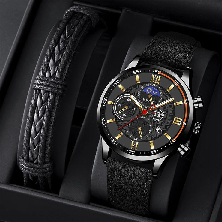 Men Sport Watch Stainless Steel Quartz Wristwatch