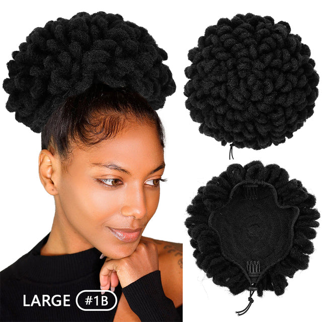 Leeons Synthetic New Curly Bangs Afro Drawstring Ponytail 11Color Kinky Curly Hair Bangs Hair Extension Clip On Front Hairpieces