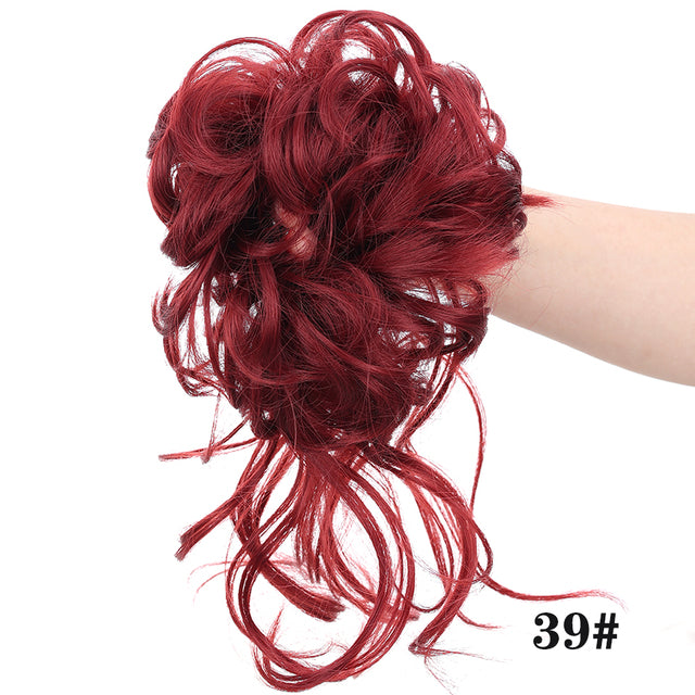 LUPU Synthetic Hair Bun Chignon Messy Curly Hair