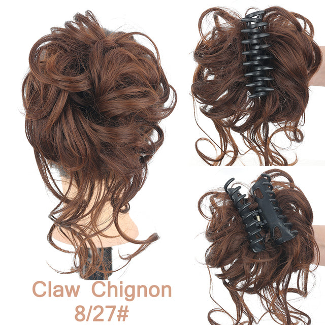 LUPU Synthetic Hair Bun Chignon Messy Curly Hair