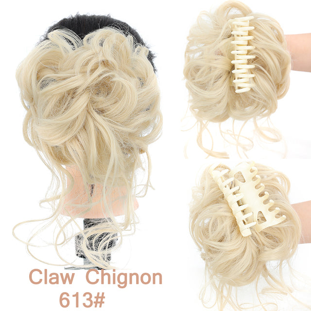 LUPU Synthetic Hair Bun Chignon Messy Curly Hair