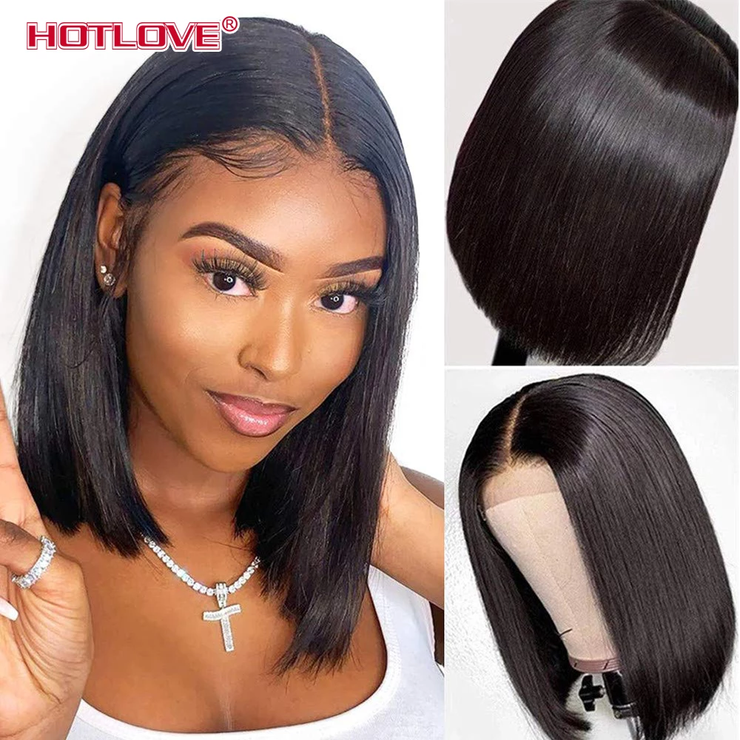 Short Bob Wig Bone Straight Human Hair Wigs