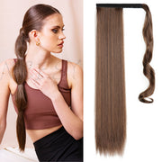 Synthetic Long Straight Ponytail Wrap Around Clip