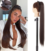 Synthetic Long Straight Ponytail Wrap Around Clip