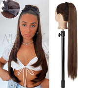 Synthetic Long Straight Ponytail Wrap Around Clip