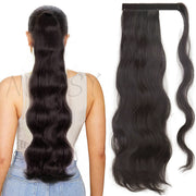 Synthetic Long Straight Ponytail Wrap Around Clip