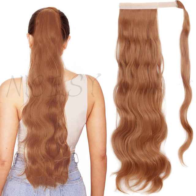 Synthetic Long Straight Ponytail Wrap Around Clip