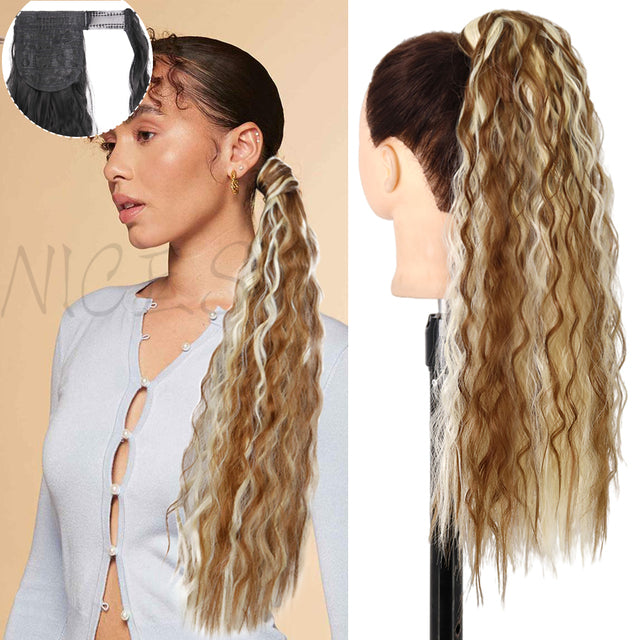 Synthetic Long Straight Ponytail Wrap Around Clip