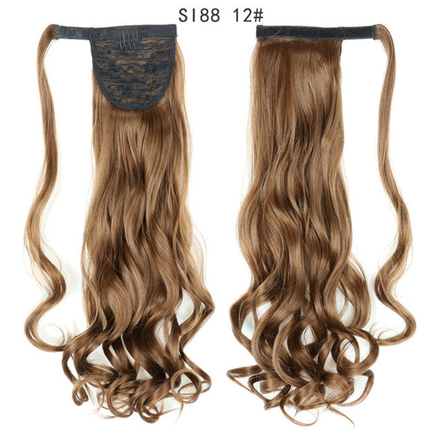 Synthetic Long Straight Ponytail Wrap Around Clip