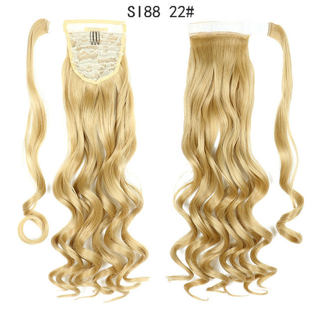 Synthetic Long Straight Ponytail Wrap Around Clip