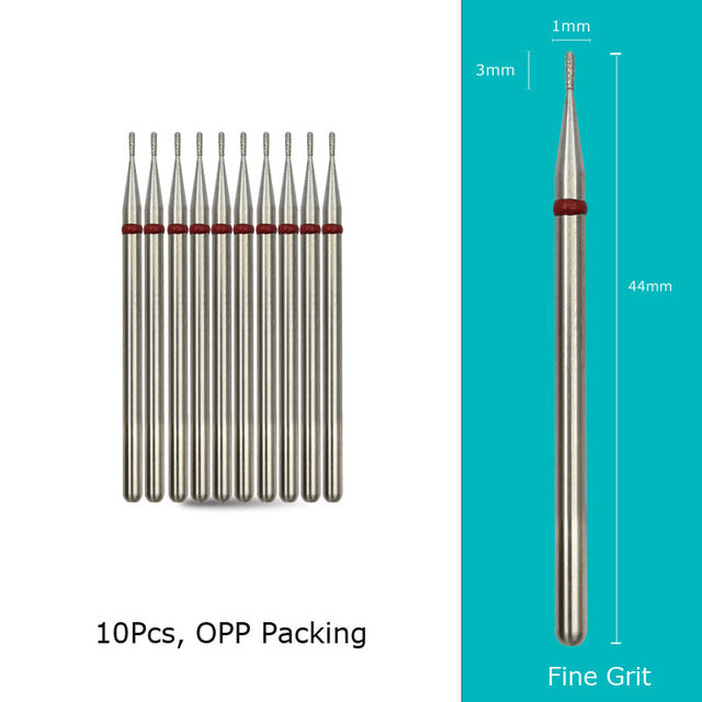 HYTOOS 10pcs/Set Nail Drill Bits Diamond Cutters