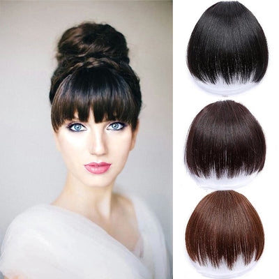 LUPU Synthetic Hair, Women&#39;s Bangs, Short Hair Clips, Natural Black, Solid Color