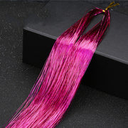 Sparkle Shiny Hair Tinsel Rainbow Silk Hair Extensions