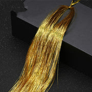 Sparkle Shiny Hair Tinsel Rainbow Silk Hair Extensions