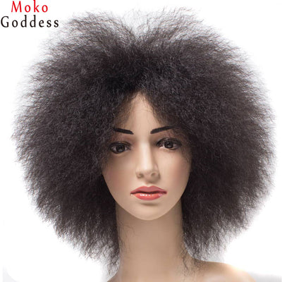 MoKoGoddess Afro Kinky Straight Synthetic Wigs For Black Women