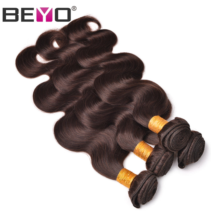 Beyo Hair Brazilian Body Wave Bundles Dark Brown Color