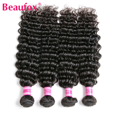 Deep Wave Brazilian Hair Bundles 100% Human Hair Bundles Natural Color