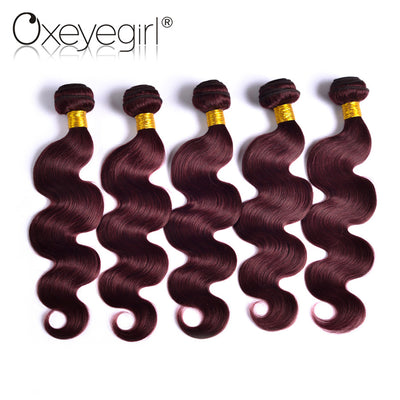 Burgundy Brazilian Hair Weave Bundles Body Wave Human Hair Bundles 10"-24"