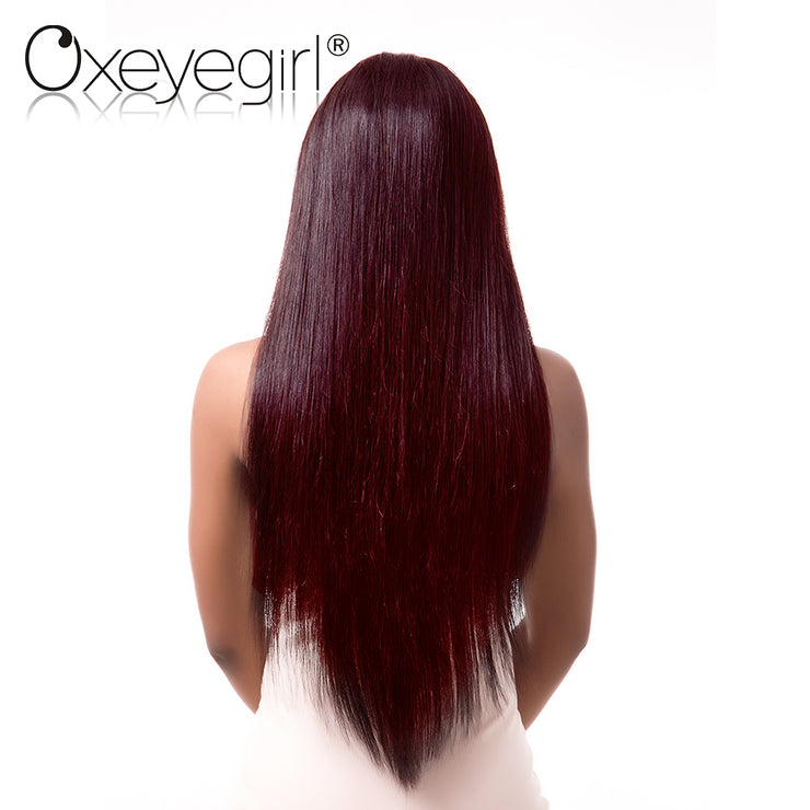 Burgundy Brazilian Hair Weave Bundles 99j Red Straight Human Hair