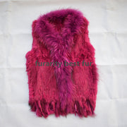 Real Genuine Natural Rabbit Female Women Fur Coat Vest