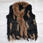 Real Genuine Natural Rabbit Female Women Fur Coat Vest