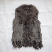 Real Genuine Natural Rabbit Female Women Fur Coat Vest