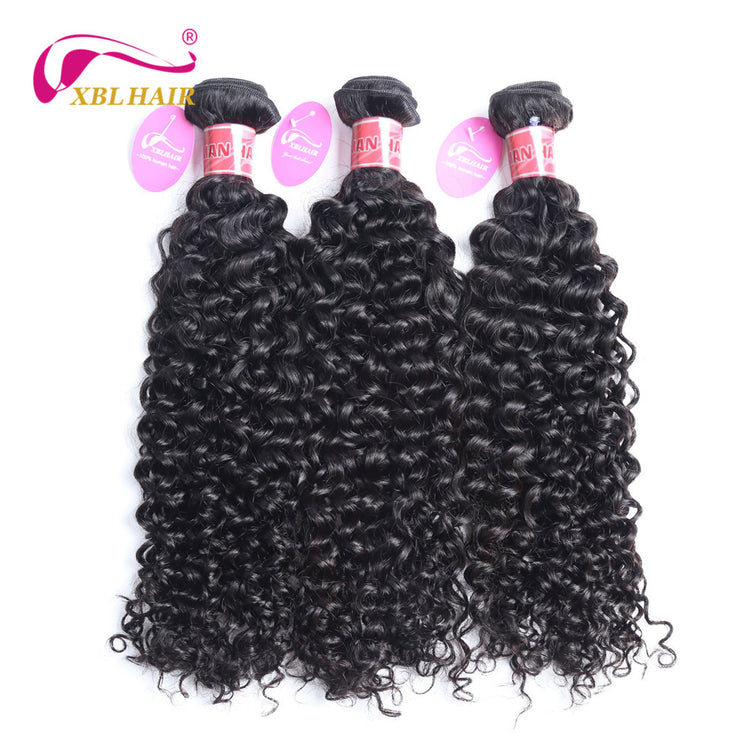 XBL HAIR Brazilian Curly Human Hair Weaves