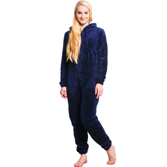 Winter Warm Pyjamas Women Onesies Fluffy Fleece Jumpsuits