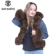 Women's Fox Fur coat parka Rex Rabbit