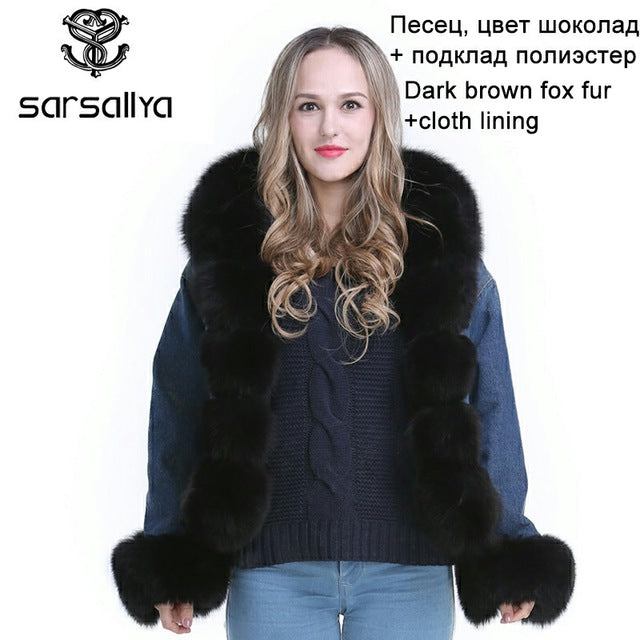 Women's Fox Fur coat parka Rex Rabbit