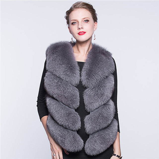 Female Genuine Fur Vest Coat High-grade Fashion New Winter Warm