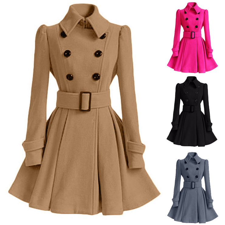 Winter Warm Women Woolen Coat Trench