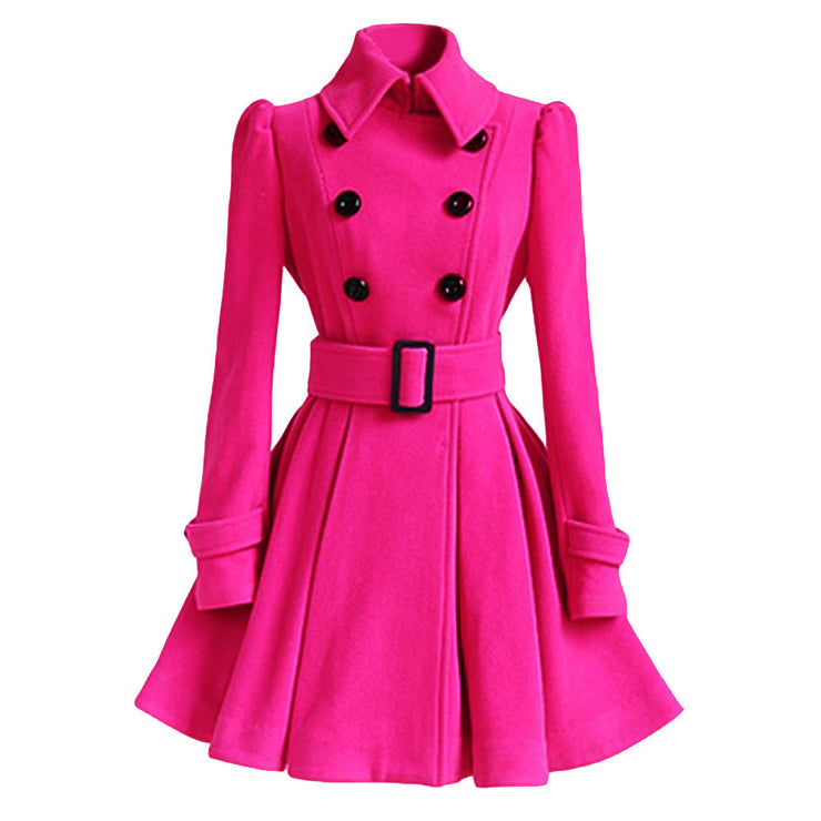 Winter Warm Women Woolen Coat Trench